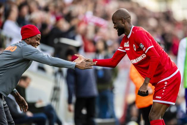 Royal Antwerp v RSC Anderlecht - Jupiler Pro League Play-Offs 1 ANTWERPEN, BELGIUM - MAY 12 : Didier Lamkel Ze forward of Antwerp celebrates after scoring the 1-1 during the Jupiler Pro League match between Royal Antwerp FC and RSC Anderlecht on May 12, 2019 in Antwerpen, Belgium, 12 05 2019 ( Photo Gregory Van Gansen Photonews ) Antwerpen Belgium Copyright: xGvgx 10791504-037