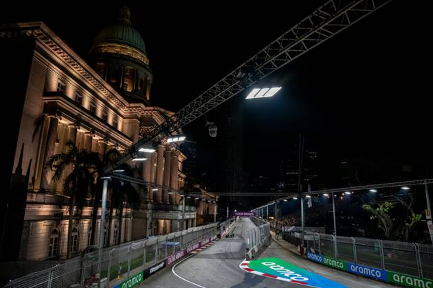 MARINA BAY, SINGAPORE: Nico Hulkenberg, racing for the Haas F1 team during the 2024 Formula 1 Singapore Grand Prix at the Marina Bay Street Circuit in Marina Bay, Singapore