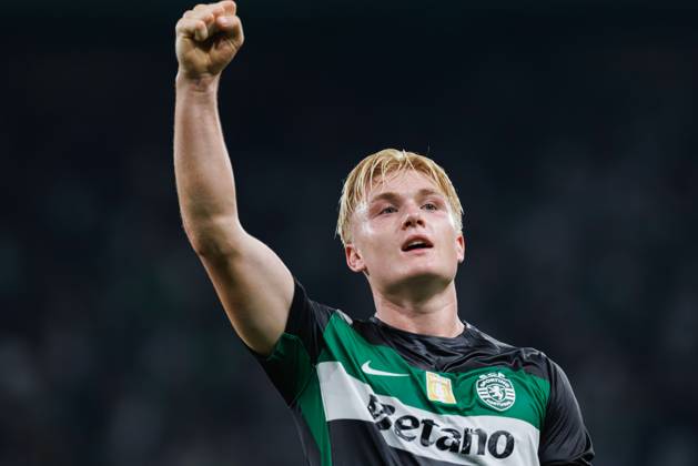 Sporting CP Vs AVS Futebol SAD in Lisbon - 22 Sept 2024 Conrad Harder (Sporting CP) seen celebrating after scoring goal during the Liga Portugal game between teams of Sporting CP and AVS Futebol SAD at Estadio Jose Alvalade. final score 3:0 Lisbon Portugal Copyright: xMaciejxRogowskix xSOPAxImagesx MROGOWSKI_sportingafs202425-26