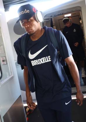 Union s Kevin Rodriguez pictured during the arrival of the Belgian soccer team Royale Union Saint-Gilloise in Istanbul, Turkey, on Wednesday 25 September 2024. The team prepares for tomorrow s match against Turkish team Fenerbahce, on the opening day of the League phase of the UEFA Europa League tournament. VIRGINIExLEFOUR x101357585x