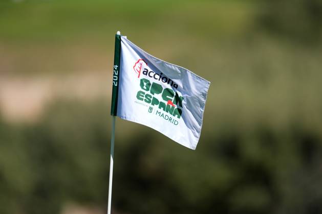 September 27, 2024, Madrid, Madrid, SPAIN: Illustration, flag on a hole during the Acciona Open Espana 2024, golf DP World Tour in Spain, celebrated at Club de Campo of Madrid on September 27, 2024, in Madrid, Spain. Madrid SPAIN - ZUMAa181 20240927_zaa_a181_113 Copyright: xOscarxJ.xBarrosox