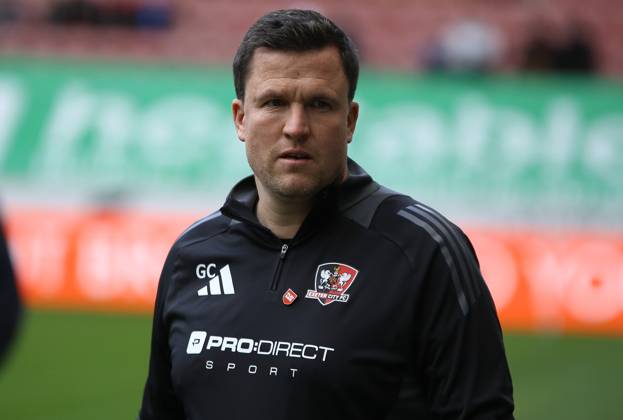 Wigan Athletic v Exeter City EFL Sky Bet League 1 28 09 2024. Exeter City Manager Gary Caldwell during the EFL Sky Bet League 1 match between Wigan Athletic and Exeter City at the Brick Community Stadium, Wigan, England on 28 September 2024. Wigan Brick Community Stadium Greater Manchester England Editorial use only DataCo restrictions apply See www.football-dataco.com , Copyright: xJohnxBradleyx PSI-20514-0016
