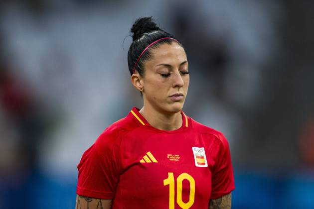 Marseille, France - August 6: Jennifer Hermoso of Spain getting into the field during the Women s semifinal match between Brazil and Spain during the Olympic Games, Olympische Spiele, Olympia, OS Paris 2024 at Stade de Marseille on August 6, 2024 in Marseille, France. (Photo by JustPictures) Marseille Stade de Marseille France