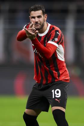 AC Milan v US Lecce - Serie A Theo Hernandez of AC Milan celebrates after scoring a goal during the Serie A football match between AC Milan and US Lecce. Milan Italy Copyright: xNicolòxCampox