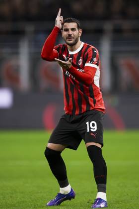 AC Milan v US Lecce - Serie A Theo Hernandez of AC Milan celebrates after scoring a goal during the Serie A football match between AC Milan and US Lecce. Milan Italy Copyright: xNicolòxCampox