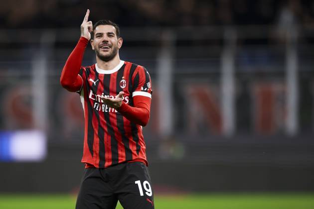 AC Milan v US Lecce - Serie A Theo Hernandez of AC Milan celebrates after scoring a goal during the Serie A football match between AC Milan and US Lecce. Milan Italy Copyright: xNicolòxCampox