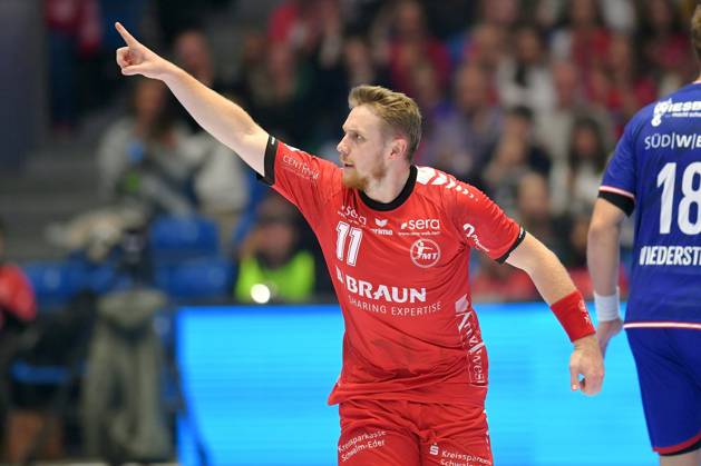 Jubel bei Dimitri Ignatow (MT Melsungen 11) , GER, MT Melsungen - SG BBM Bietigheim, Handball, 1. Bundesliga Maenner, 5. Spieltag, Saison 2024-2025, 05.10.2024, GER, MT Melsungen - SG BBM Bietigheim, Handball, 1. Bundesliga Maenner, 5. Spieltag, 05.10.2024 Kassel Copyright: xEibner-Pressefotox-xRolandxSippelx EP_RSL