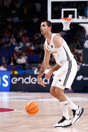October 6, 2024, Madrid, Madrid, SPAIN: Alberto Abalde Diaz of Real Madrid in action during the Spanish League, Liga ACB Endesa, basketball match played between Real Madrid and Casademont Zaragoza at WiZink Center on October 6, 2024 in Madrid, Spain. Madrid SPAIN - ZUMAa181 20241006_zaa_a181_046 Copyright: xDennisxAgyemanx