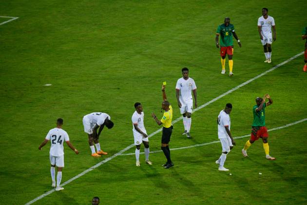 DOUALA, CAMEROON - OCTOBER 11: Amos Nondi Obiero of Kenya (Yellow card) during the 2025 Africa Cup of Nations {AFCON} qualifier match between Cameroon and Kenya at Stade omnisport de Douala on October 11, 2024 in Douala, Cameroon. Photo by Didier Lefa Copyright: xshengolpixsx