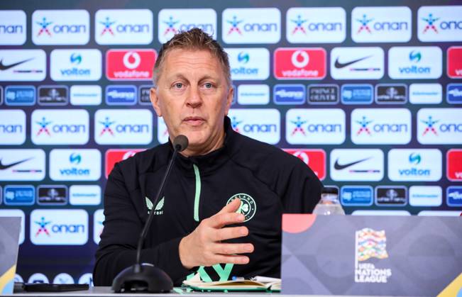 Republic of Ireland press conference, PK, Pressekonferenz Georgios Karaiskakis Stadium, Athens, Greece 12 10 2024 Head Coach Heimir Hallgrimsson Heimir Hallgrimsson 12 10 2024 Copyright: x INPHO InTime DimitrisxBirntachasx BHX_9727