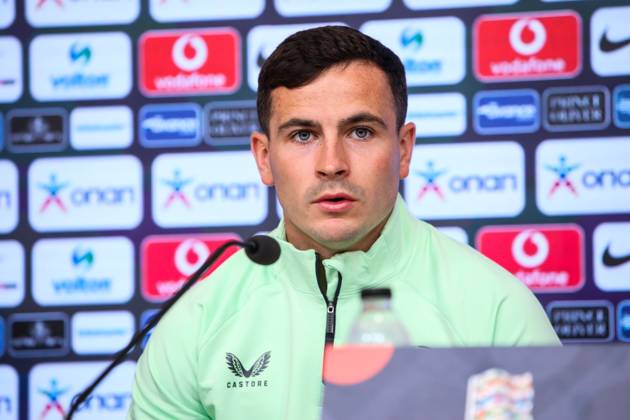 Republic of Ireland press conference, PK, Pressekonferenz Georgios Karaiskakis Stadium, Athens, Greece 12 10 2024 Josh Cullen Josh Cullen 12 10 2024 Copyright: x INPHO InTime DimitrisxBirntachasx BHX_9740