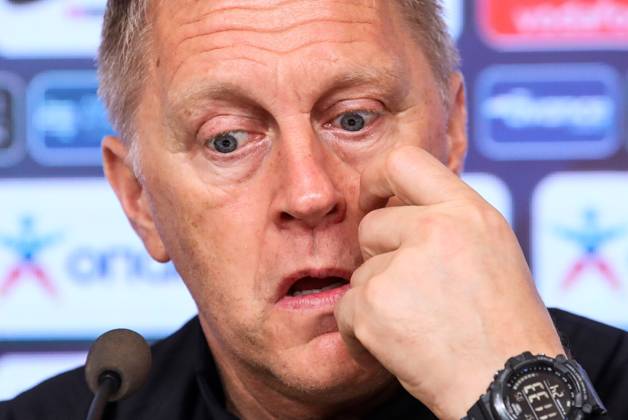 Republic of Ireland press conference, PK, Pressekonferenz Georgios Karaiskakis Stadium, Athens, Greece 12 10 2024 Head Coach Heimir Hallgrimsson Heimir Hallgrimsson 12 10 2024 Copyright: x INPHO InTime DimitrisxBirntachasx BHX_9799