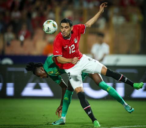 Egypt vs Mauritania - Africa Cup Of Nations Qualifier Mohamed Hamdy of Egypt battles for possession with Keita Ibrahima of Mauritania during the Africa Cup of Nations Qualifiers 2025, match number 61, between Egypt and Mauritania at Cairo International Stadium in Cairo, Egypt, on October 11, 2024. Cairo Egypt Copyright: xAymanxArefx originalFilename:aref-notitle241011_npJSV