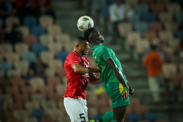 Egypt vs Mauritania - Africa Cup Of Nations Qualifier Ramy Rabiaa of Egypt battles for possession with Papa Ndiaga Yade of Mauritania during the Africa Cup of Nations Qualifiers 2025, match number 61, between Egypt and Mauritania at Cairo International Stadium in Cairo, Egypt, on October 11, 2024. Cairo Egypt Copyright: xAymanxArefx originalFilename:aref-notitle241011_npMLq