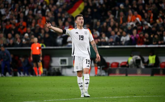 BAU 14.10..2024 München Fußball Länderspiel Deutschland vs. Niederlande, Angelo Stiller (GER)