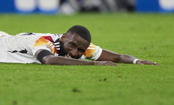 Antonio RÜDIGER, DFB 2 laughs in the UEFA Nations League 2024 match GERMANY - NETHERLANDS 1-0 in Season 2024 2025 at Oct 14, 2024 in Munich, Germany.