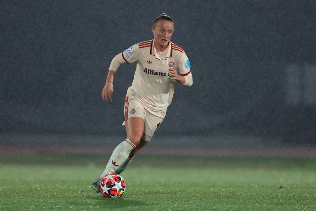 Biella, Italy, 16th October 2024. Lea Schuller of Bayern Munchen during the UEFA Womens Champions League match at Stadio Comunale Vittorio Pozzo Lamarmora, Biella. Picture credit should read: Jonathan Moscrop Sportimage EDITORIAL USE ONLY. No use with unauthorised audio, video, data, fixture lists, club league logos or live services. Online in-match use limited to 120 images, no video emulation. No use in betting, games or single club league player publications. SPI-3372-0124