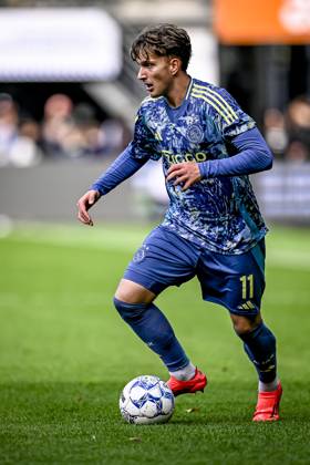 AFC Ajax Amsterdam forwarder Mika Godts, during the match Heracles Almelo - Ajax at the Asito stadium for the Dutch eredivisie season 2024-2025 in ALMELO, Netherlands on 20 oktober 2024, (photo by Stefan Koops EYE4images DeFodi Images) not used in POL SRB CRO FRA GBR NED ITA USA Defodi-746_196199