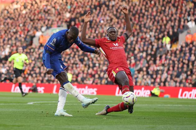 Football - 2024 2025 Premier League - Liverpool v Chelsea - Anfield - Sunday 20th October 2024 Nicolas Jackson of Chelsea misses a chance