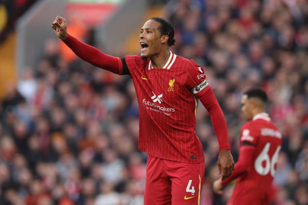 Football - 2024 2025 Premier League - Liverpool v Chelsea - Anfield - Sunday 20th October 2024 Virgil van Dijk of Liverpool