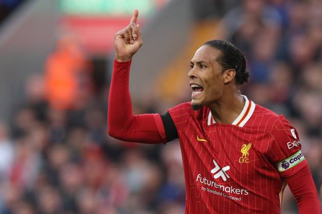 Football - 2024 2025 Premier League - Liverpool v Chelsea - Anfield - Sunday 20th October 2024 Virgil van Dijk of Liverpool