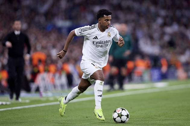 October 22, 2024, Madrid, Madrid, Spain: Rodrygo Goes of Real Madrid CF during the UEFA Champions League football match between Real Madrid CF and Borussia Dortmund at Santiago Bernabeu Stadium in Madrid, Spain, October 22, 2024 Madrid Spain - ZUMAa206 20241022_zsp_a206_052 Copyright: xRubenxAlbarranx