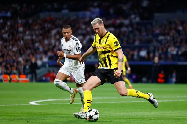 October 22, 2024, Madrid, Madrid, SPAIN: Niklas Sule of Borussia Dortmund in action during the UEFA Champions League 2024 25 League Phase MD3 match between Real Madrid CF and Borussia Dortmund at Estadio Santiago Bernabeu on October 22, 2024, in Madrid, Spain. Madrid SPAIN - ZUMAa181 20241022_zaa_a181_346 Copyright: xDennisxAgyemanx