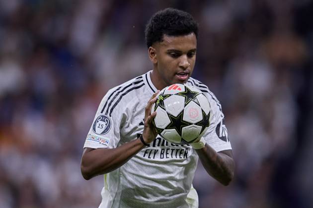 October 23, 2024, Madrid, Madrid, Spain: Rodrygo Goes of Real Madrid CF during the UEFA Champions League football match between Real Madrid CF and Borussia Dortmund at Santiago Bernabeu Stadium in Madrid, Spain, October 22, 2024 Madrid Spain - ZUMAa206 20241023_zsp_a206_057 Copyright: xRubenxAlbarranx