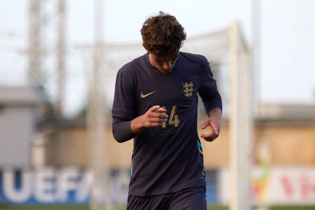 TA™ QALI, MALTA - OCTOBER 30: Max Dowman of England gestures after scoring the 1-4 goal for his team during the UEFA European Under-17 Championship 2025 Group 1 qualifying soccer match between Sweden and England at the Centenary Stadium, Ta™ Qali, Malta on October 30, 2024. Sweden v England Under-17 Championship UEFA Qualifying 2025 UEFA_U17_QLFY_25