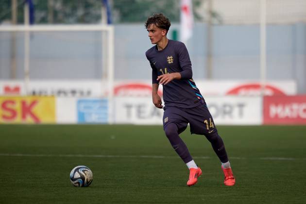 TA™ QALI, MALTA - OCTOBER 30: Max Dowman of England is in action during the UEFA European Under-17 Championship 2025 Group 1 qualifying soccer match between Sweden and England at the Centenary Stadium, Ta™ Qali, Malta on October 30, 2024. Sweden v England Under-17 Championship UEFA Qualifying 2025 UEFA_U17_QLFY_25