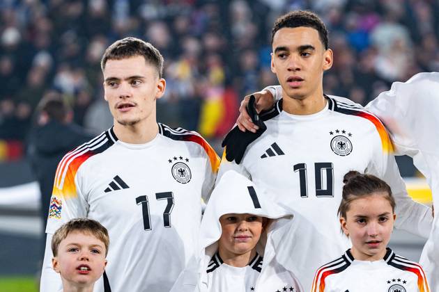 16.11.2024, Deutschland vs. Bosnien, Nations League, 5. Spieltag, Gruppa A Jamal Musiala (Deutschland, 10) Florian Wirtz (Deutschland, 17) Copyright: xBahhoxKarax