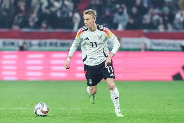 Fussball, UEFA Nations League Saison 2024 2025 Gruppe A3 - 6.Spieltag Ungarn - Deutschland 19.11.2024, Puskas Arena Budapest Chris Führich (Deutschland, 11) Budapest Puskas Arena Ungarn