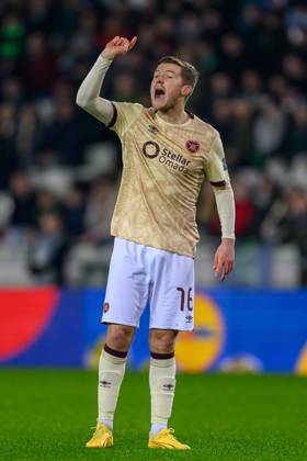 Cercle Brugge v Heart of Midlothian Europa Conference League 28 11 2024. Matchday 4 of 6 Blair Spittal of Hearts during the Europa Conference League match between Cercle Brugge and Heart of Midlothian at the Jan Breydel Stadion, Brugge, Belguim on 28 November 2024. Editorial use only , Copyright: xMalcolmxMackenzie HeartsxFCx PSI-20881-0064