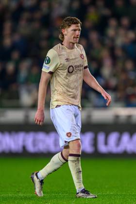 Cercle Brugge v Heart of Midlothian Europa Conference League 28 11 2024. Matchday 4 of 6 Kye Rowles of Hearts during the Europa Conference League match between Cercle Brugge and Heart of Midlothian at the Jan Breydel Stadion, Brugge, Belguim on 28 November 2024. Editorial use only , Copyright: xMalcolmxMackenzie HeartsxFCx PSI-20881-0066