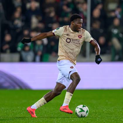 Cercle Brugge v Heart of Midlothian Europa Conference League 28 11 2024. Matchday 4 of 6 Daniel Oyegoke of Hearts during the Europa Conference League match between Cercle Brugge and Heart of Midlothian at the Jan Breydel Stadion, Brugge, Belguim on 28 November 2024. Editorial use only , Copyright: xMalcolmxMackenzie HeartsxFCx PSI-20881-0069