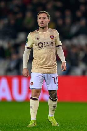 Cercle Brugge v Heart of Midlothian Europa Conference League 28 11 2024. Matchday 4 of 6 Barrie McKay of Hearts during the Europa Conference League match between Cercle Brugge and Heart of Midlothian at the Jan Breydel Stadion, Brugge, Belguim on 28 November 2024. Editorial use only , Copyright: xMalcolmxMackenzie HeartsxFCx PSI-20881-0076