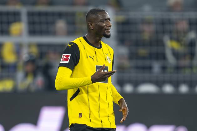 30.11.2024: Fußball: Borussia Dortmund - FC Bayern München, 12. Spieltag im Signal-Iduna-Park. Dortmunds Serhou Guirassy reagiert. WICHTIGER HINWEIS: Gemäß den Vorgaben der DFL und des DFB ist es untersagt, in dem Stadion und oder vom Spiel angefertigte Fotoaufnahmen in Form von Sequenzbildern und oder videoähnlichen Fotostrecken zu verwerten bzw. verwerten zu lassen. Copyright: xKirchner DavidxInderliedx