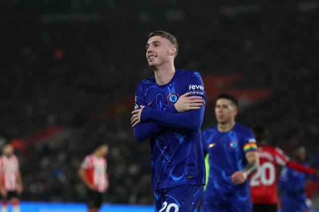 Football - 2024 2025 Premier League - Southampton vs Chelsea - St Mary™s Stadium - Wednesday 4th December 2024 Cole Palmer of Chelsea celebrates scoring during the Premier League match at St Mary™s Stadium COLORSPORT Shaun Boggust