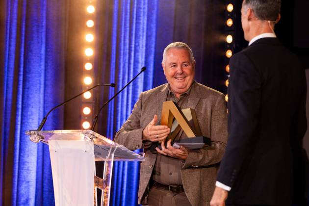 Golden Bike Ceremony - Paris Slovenian rider Tadej Pogacar (R) receives the men s Velo d Or trophy from Irish former rider Stephen Roche during the Velo d Or 2024 award ceremony at the Pavillon Gabriel in Paris on December 6, 2024. Photo by Alexis Jumeau ABACAPRESS.COM PARIS France  Copyright: xJumeauxAlexis ABACAx