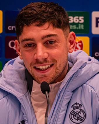 December 9, 2024, Bergamo, Italia: Real Madrid s Federico Valverde during press conference, PK, Pressekonferenz on the eve of the UEFA Champions League soccer match between Atalanta BC and Real Madrid CF at Bergamo Stadium in Bergamo, Italy, 9 December 2024 Cordon Press