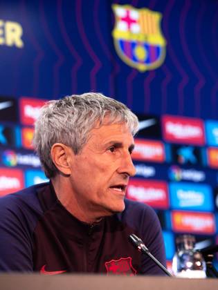 FC Barcelona, Barca Training Session and press conference, PK, Pressekonferenz BARCELONA, SPAIN - MARCH 06: Quique Setien of FC Barcelona during the Press Conference at Ciutat Esportiva Joan Gamper on March 06, 2020 in Barcelona, Spain. (Photo by DAX ESPA-Images) Sant Joan Despo Barcelona USA EDITORIAL USE ONLY Copyright: xx ZUMA-20200306_zaf_cs12_016.jpg ESPAxPhotoxAgencyx csmphototwo667427