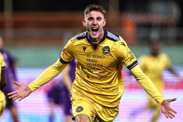 Firenze 23 12 2024 - campionato di calcio serie A Fiorentina-Udinese foto Image nella foto: esultanza gol Lorenzo Lucca