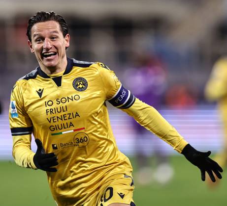 Firenze 23 12 2024 - campionato di calcio serie A Fiorentina-Udinese foto Image nella foto: esultanza gol Florian Thauvin
