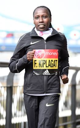 Track and Field: London Marathon-Elite Women Photocall Florence Kiplagat (KEN) poses at the Tower Bridge prior to the 2016 London Marathon in London on Thursday, April 21, 2016. Photo by Jiro Mochizuki London England United Kingdom EDITORIAL USE ONLY Copyright: xImagexofxSportx JiroxMochizukix iosphotos137033