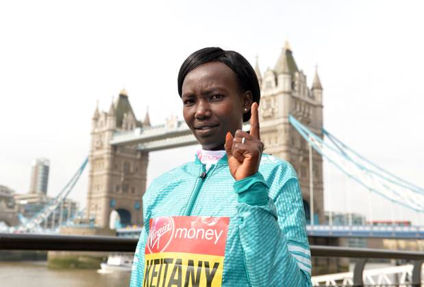 Track and Field: London Marathon-Elite Women Photocall Mary Keitany (KEN) poses at the Tower Bridge prior to the 2016 London Marathon in London on Thursday, April 21, 2016. Photo by Jiro Mochizuki London England United Kingdom EDITORIAL USE ONLY Copyright: xImagexofxSportx JiroxMochizukix iosphotos137034