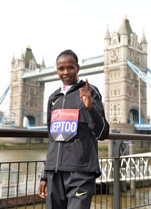 Track and Field: London Marathon-Elite Women Photocall Priscah Jeptoo (KEN) poses at the Tower Bridge prior to the 2016 London Marathon in London on Thursday, April 21, 2016. Photo by Jiro Mochizuki London England United Kingdom EDITORIAL USE ONLY Copyright: xImagexofxSportx JiroxMochizukix iosphotos137036