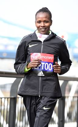 Track and Field: London Marathon-Elite Women Photocall Priscah Jeptoo (KEN) poses at the Tower Bridge prior to the 2016 London Marathon in London on Thursday, April 21, 2016. Photo by Jiro Mochizuki London England United Kingdom EDITORIAL USE ONLY Copyright: xImagexofxSportx JiroxMochizukix iosphotos137038