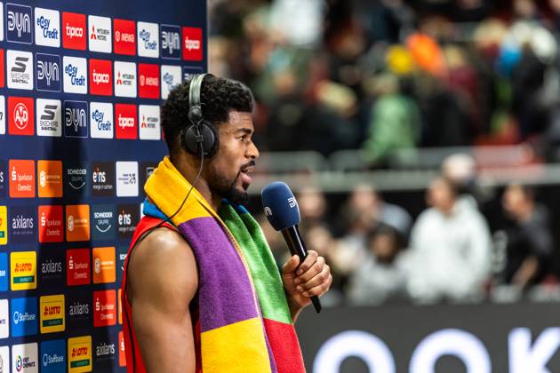 easyCredit Basketball Bundesliga, BBL, Saison 2024 2025, Herren. 30.12.2024, Niners Chemnitz - Syntainics MBC, Victor Bailey Jr. (Niners Chemnitz, No 10) beim Interview Copyright. Alexander Trienitz.