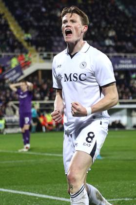 Firenze 04 01 2025 - campionato di calcio serie A Fiorentina-Napoli foto Image nella foto: esultanza gol Scott McTominay