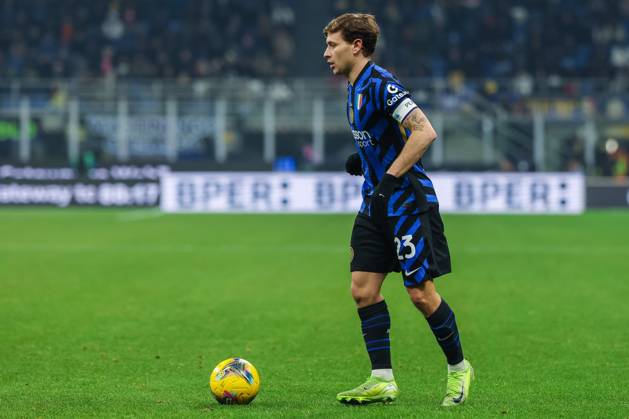 Nicolo Barella of FC Internazionale seen in action during Serie A 2024 25 football match between FC Internazionale and Bologna FC at San Siro Stadium Milan Italy on 15 January 2025. Milan Stadio Giuseppe Meazza Milan Italy Copyright: xEPhotopressx SP24-1096-106